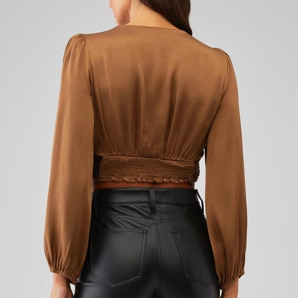 Astr Brown Twist Front Blouse - Picture 2 of 4